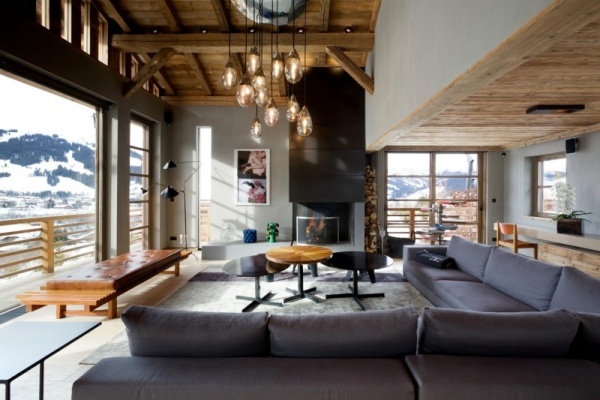 Wohnzimmer Pendelleuchten-Ski Chalet Sofa Set
