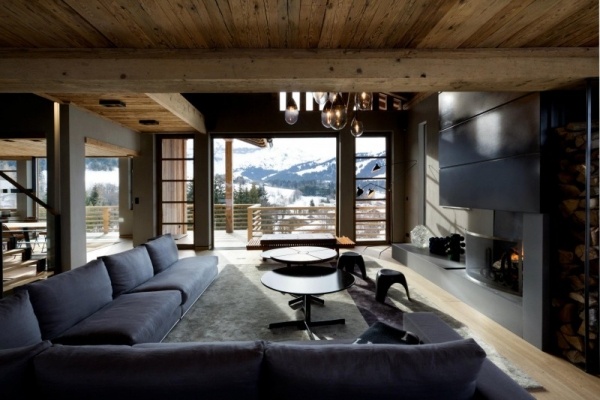 Wohnzimmer Chalet Französische Alpen
