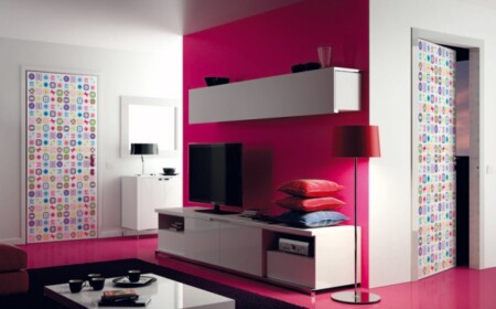 Wohnzimmer rosa schwarz weiß Einrichten Karim Rashid Design