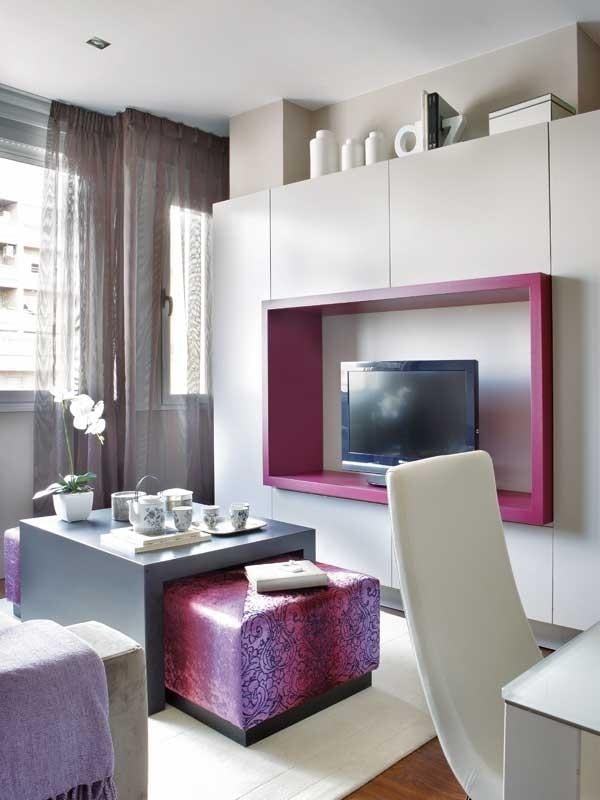 Wohnzimmer weiß-rosa einrichten Ideen modern