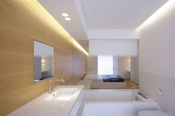 duplex apartment badezimmer schlafzimmer glaswand