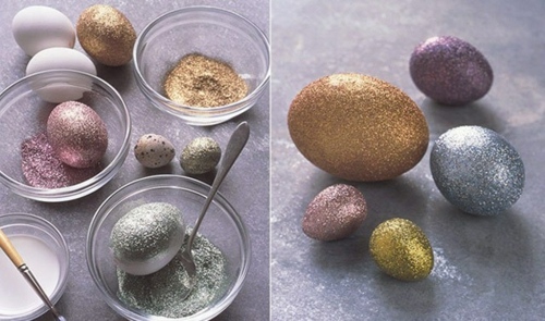 goldene Eier färben-Frühlingsdekoration