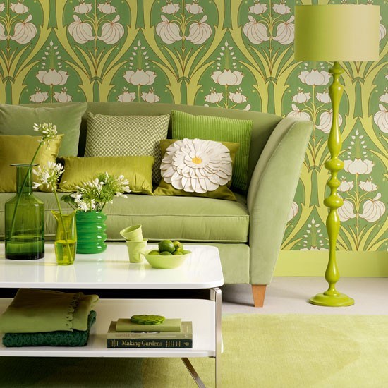 grüne dekoration accessoire wohnzimmer frühling