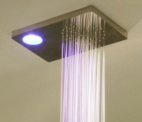 ideen für moderne regen dusche licht und musik