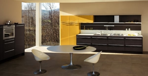interessante gelbe Küchen-Möbel Design
