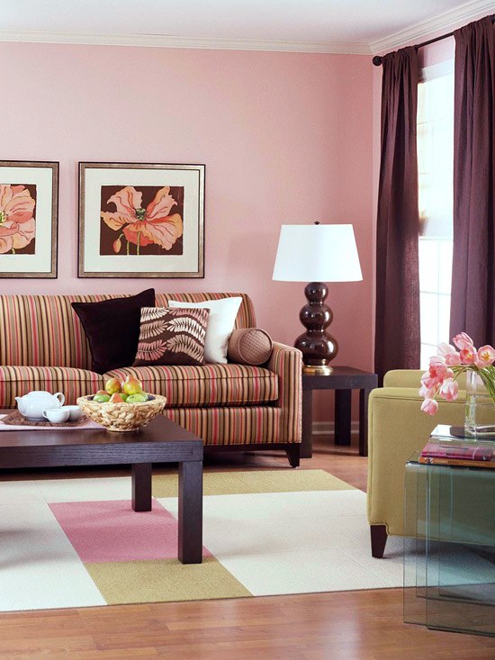 lila farbtöne wohnzimmer frühling farben