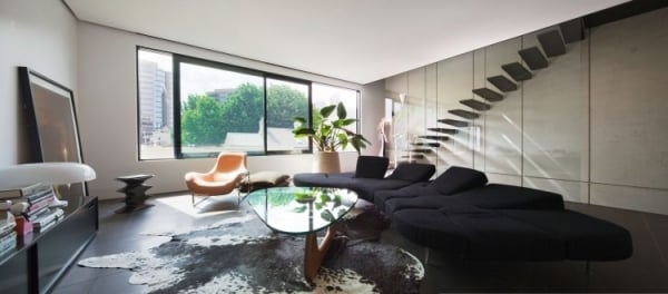 minimalismus wohnzimmer-treppe