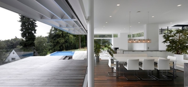 modernes haus design mit panoramablick terrasse