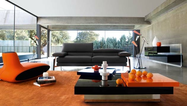 oranger Sessel-trendige Wohnzimmer Farben