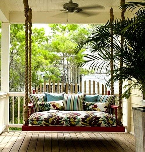 veranda schaukel seilen dekorative stoff bezüge