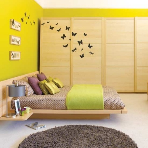 20coole ideen für wandaufkleber design schlafzimmer fliegen