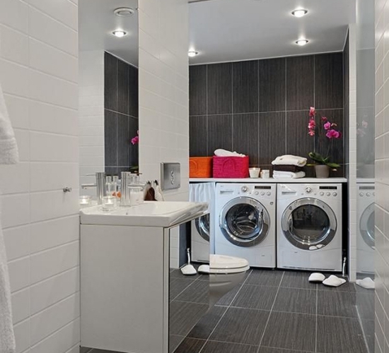 Badezimmer Waschküche kombiniert modernes Innen Design