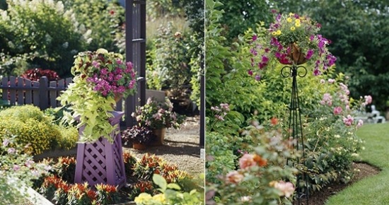 Blumenampel Ideen Garten Design Blütenmeere einpflanzen