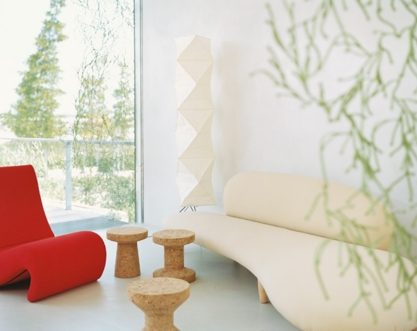 Couch-cremeweiß Rot Innendesign-moderne Möbel Design