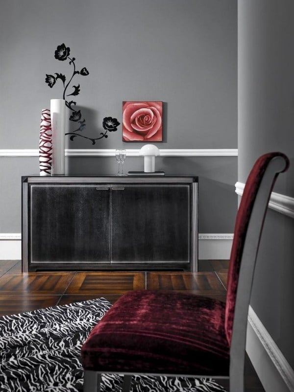 Designer Möbel Bordeaux-zebra Teppich flauschig
