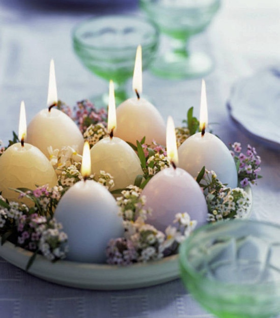Eier Kerzen Tischdeko-Ideen Ostereier