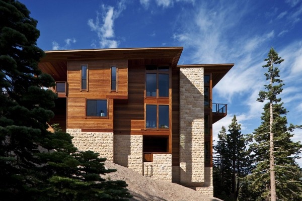 Energiesparhaus Hütte-Architektenhaus Holz Fassade