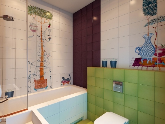 Farbschema Badezimmer grün braun Kinderzimmer