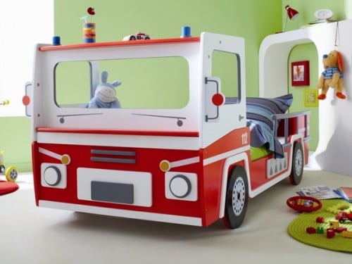 Feuerwehr Wagen Kinderzimmer Bett Design-Einrichtung
