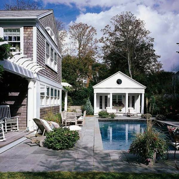 Gästehaus Pool- moderne Garten Gestaltung Ideen