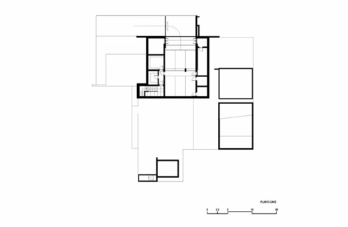 Haus Bauplan-Grundriss im Anschnitt
