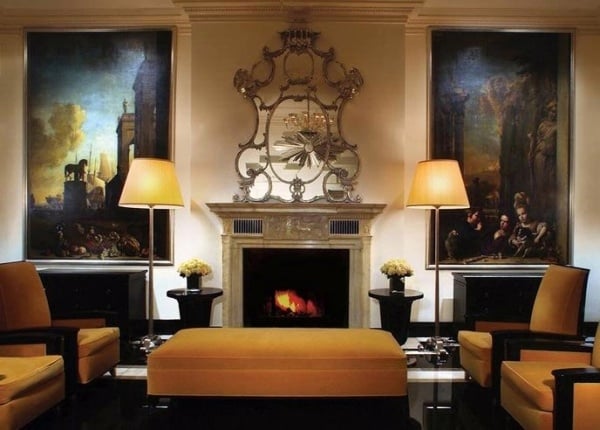Hotel The Carlyle-Foyer Luxus-Möbel Kamin Gemälde