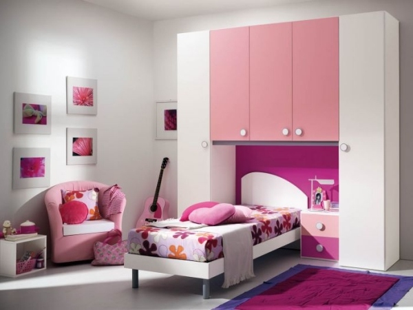 Ideen Einrichtung Mädchenzimmer-Wandgestaltung Pink