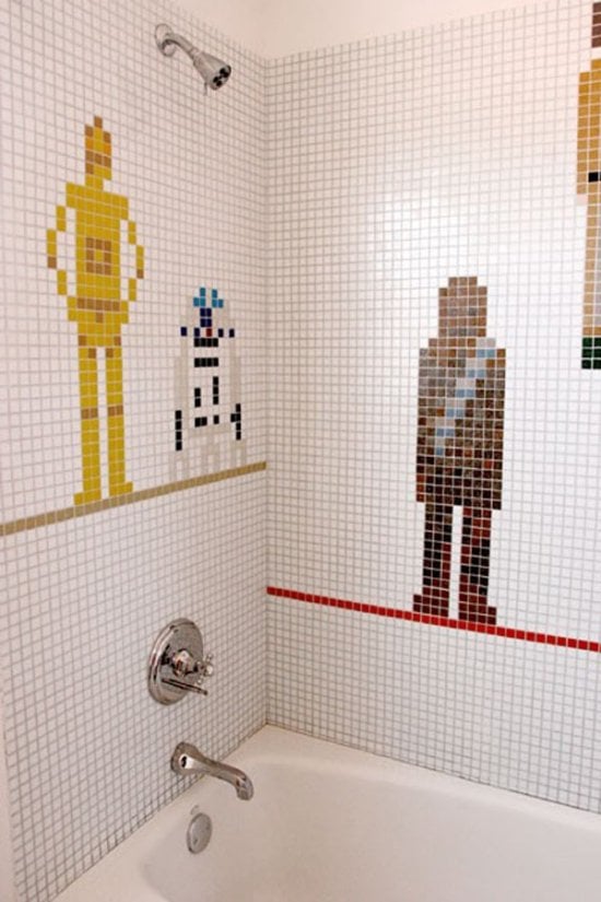 Kinder Badezimmer Mosaikfliesen-Star Wars Muster Themeneinrichtung
