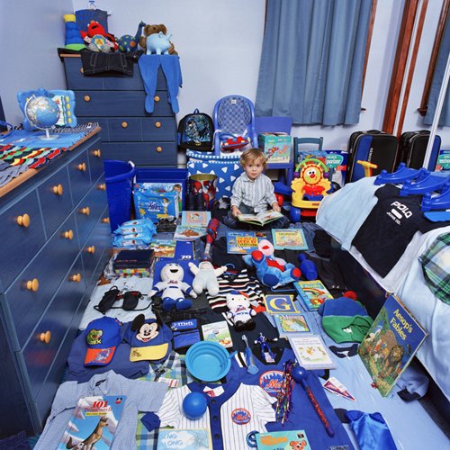 Kinderzimmer für Jungs Blau Schränke Spielzeuge