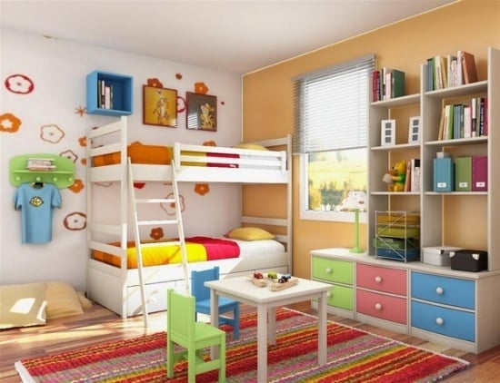 Kinderzimmer gestalten Ideen raumsparend praktisch