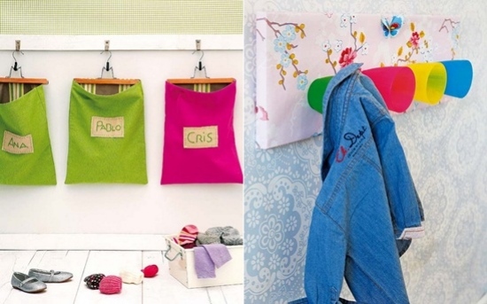 Kleiderhacken Tüten Kinderzimmer Design Bastelideen