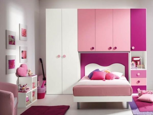 Kleiderschrank weiß rosa lila-Zimmer Mädchen Design