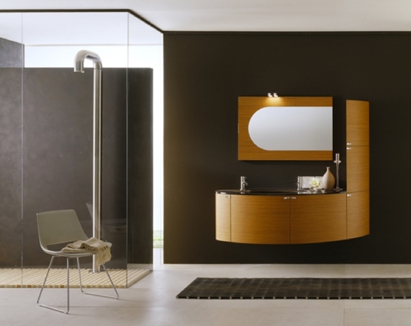 Moderne Badezimmermöbel Artesi kleines bad holz orange