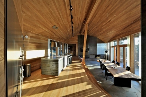 Moderne Ferienhütte Norwegen holzverkleidung innen komplett