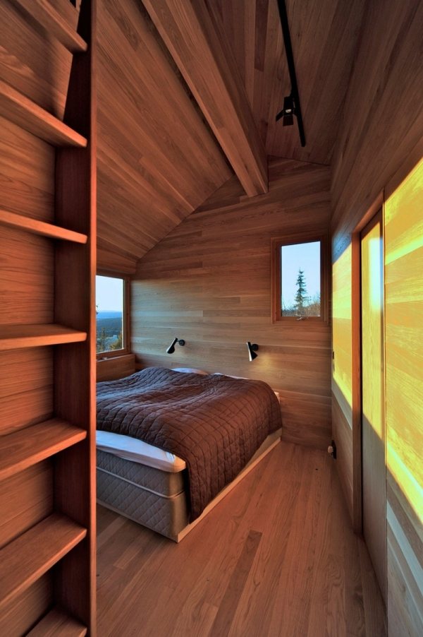  Ferienhütte Norwegen schlafzimmer mit dachschräge holz