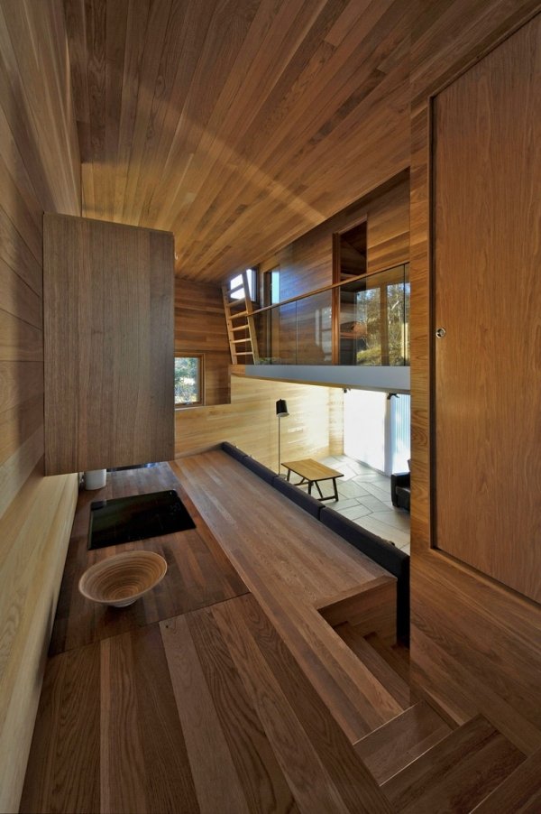Moderne Ferienhütte innenarchitektur holz design