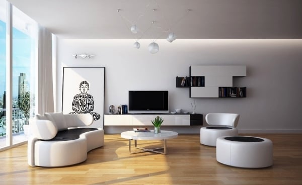 Modernes Möbel Design schwarz-weißes Farbschema