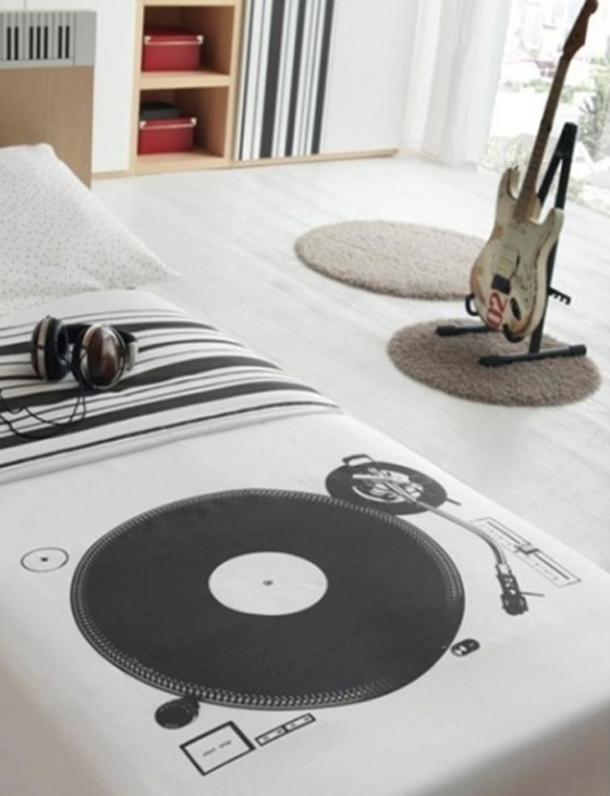 Musik Thema-weiß Bettdecke inspirierendes Design