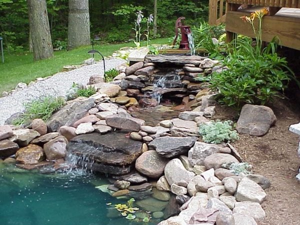 Natur Stein Brunnen-Teich 