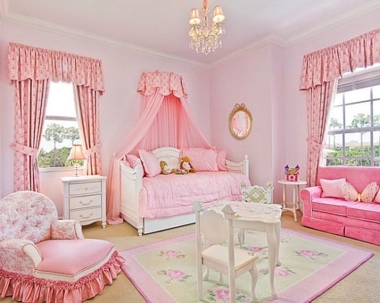Pink Prinzessinnen Zimmer gestalten Jugendzimmer