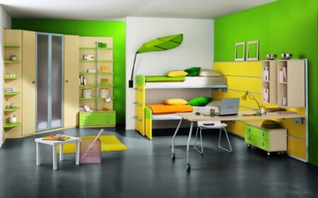 Praktische Gestaltung im Kinderzimmer in Grün