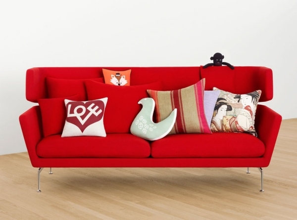 Rote-Designer Couch Kissen Akzent