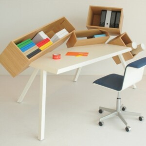 Schreibtisch kleine Räume-Regale Schubladen