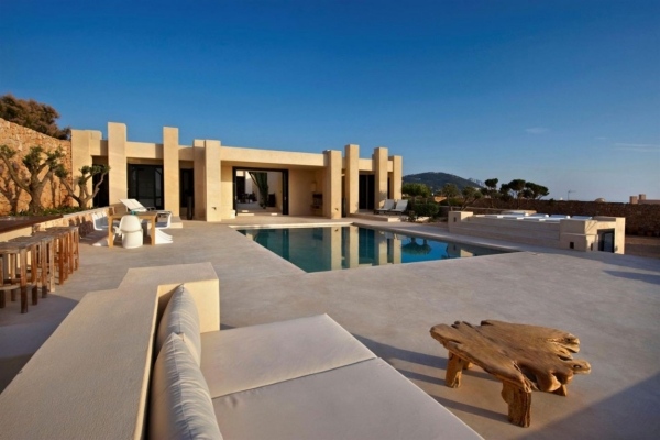 Villa Ibiza sonnige Terrasse Patio Bereich Schwimmbecken