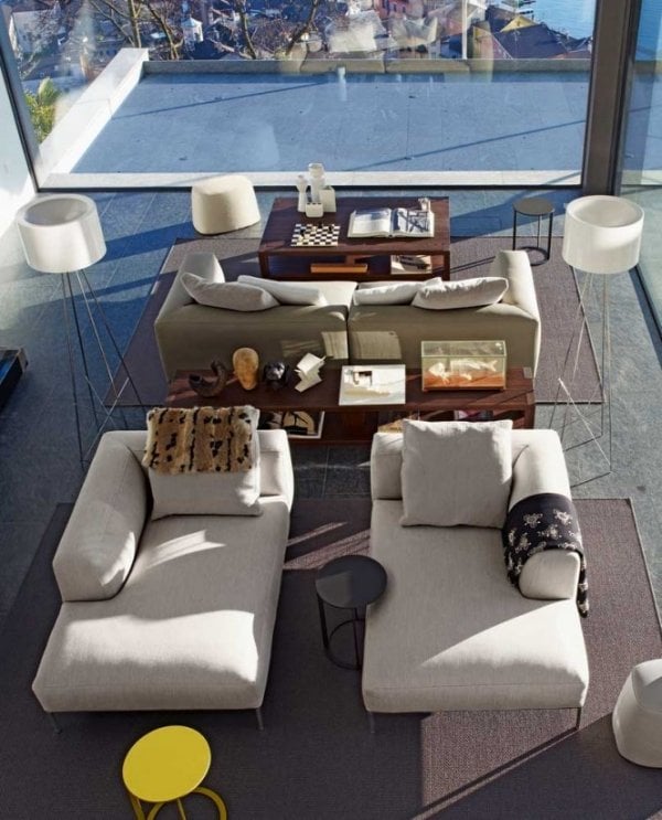 Wohnideen cream chaise lounges natürliches licht