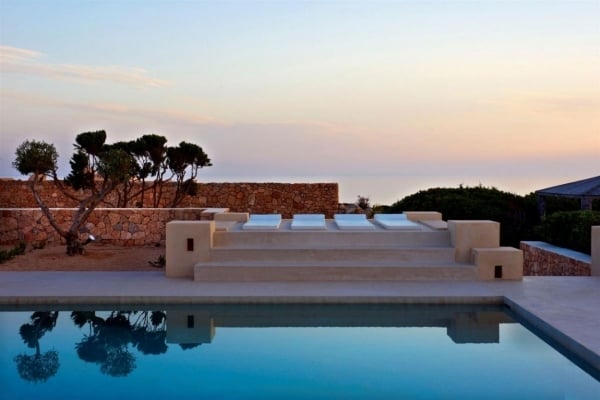 Wunderschöner Sonnenuntergang Ibiza Küste Meer