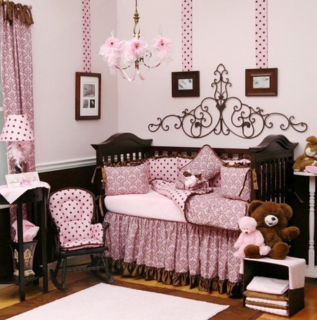 babyzimmer rosa braun kombination königlich