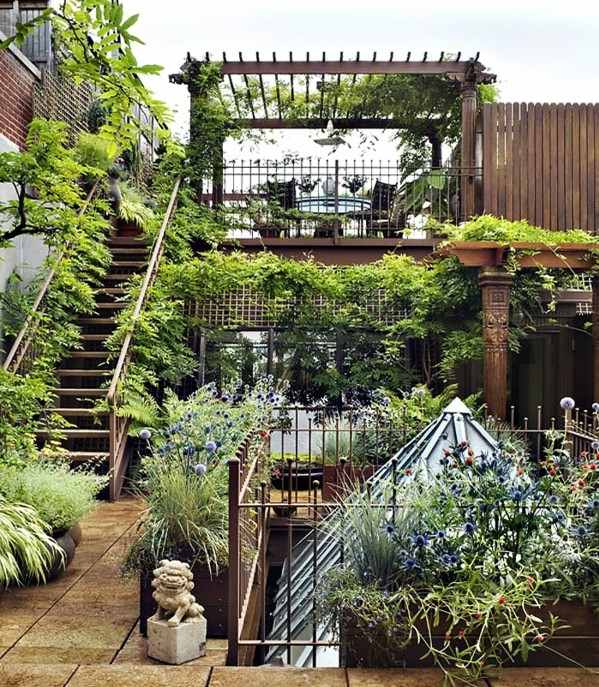 bepflanzte Terrasse Freien-Dachwohnung einrichten