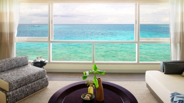 das viceroy luxushotel auf den malediven panoramablick