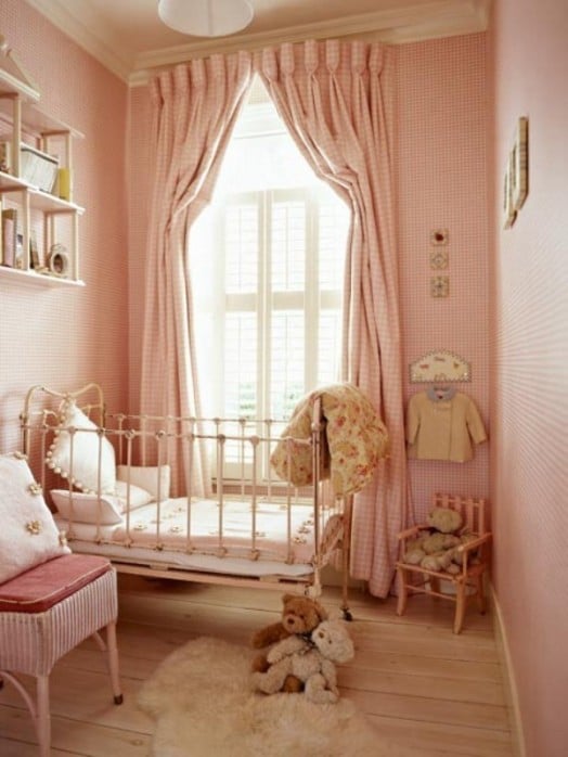 dekoration kinderzimmer im vintage look rosa